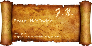 Freud Nándor névjegykártya